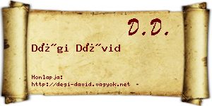 Dégi Dávid névjegykártya